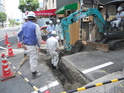 Kaapeliöitä kadulla Okayamassa Japanissa